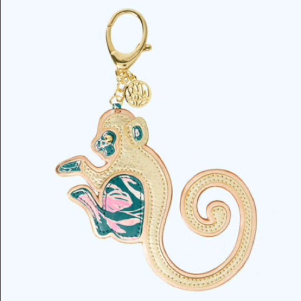 Lilly Pulitzer cute monkey keychain still packaged